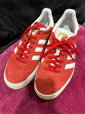 Adidas Gazelle platform Suede Sneakers with White Stripes